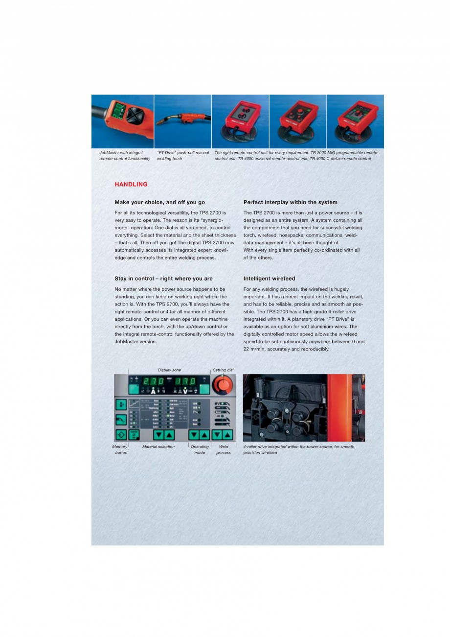 Pagina 5-Echipament sudura MIG/MAG
 FRONIUS TransPuls Synergic 2700 Catalog, brosura Engleza gle droplet of...