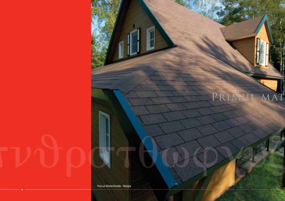 Pagina 4-Sindrile bituminoase IKO Catalog, brosura Romana tăţeşte rezistenţa materialului la temperaturi...