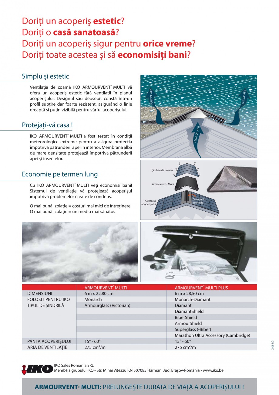 Pagina 2-Ventilatie permanenta pentru acoperis cu sindrila bituminoasa IKO ARMOURVENT MULTI Accesorii Romana ...