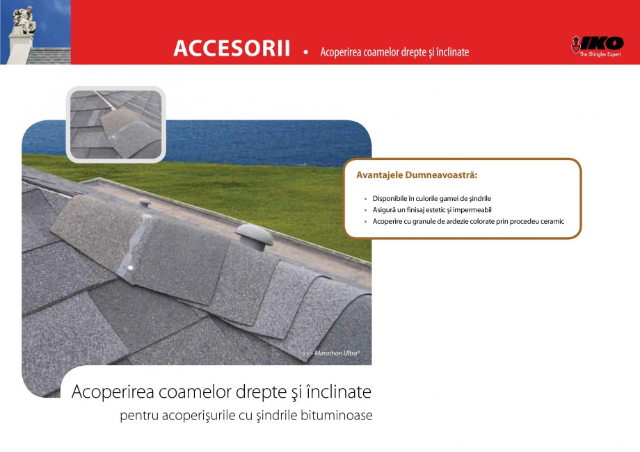 Pagina 1-Coame drepte si inclinate pentru acoperis cu sindrila bituminoasa IKO SUPERGLASS, DIAMANT,...