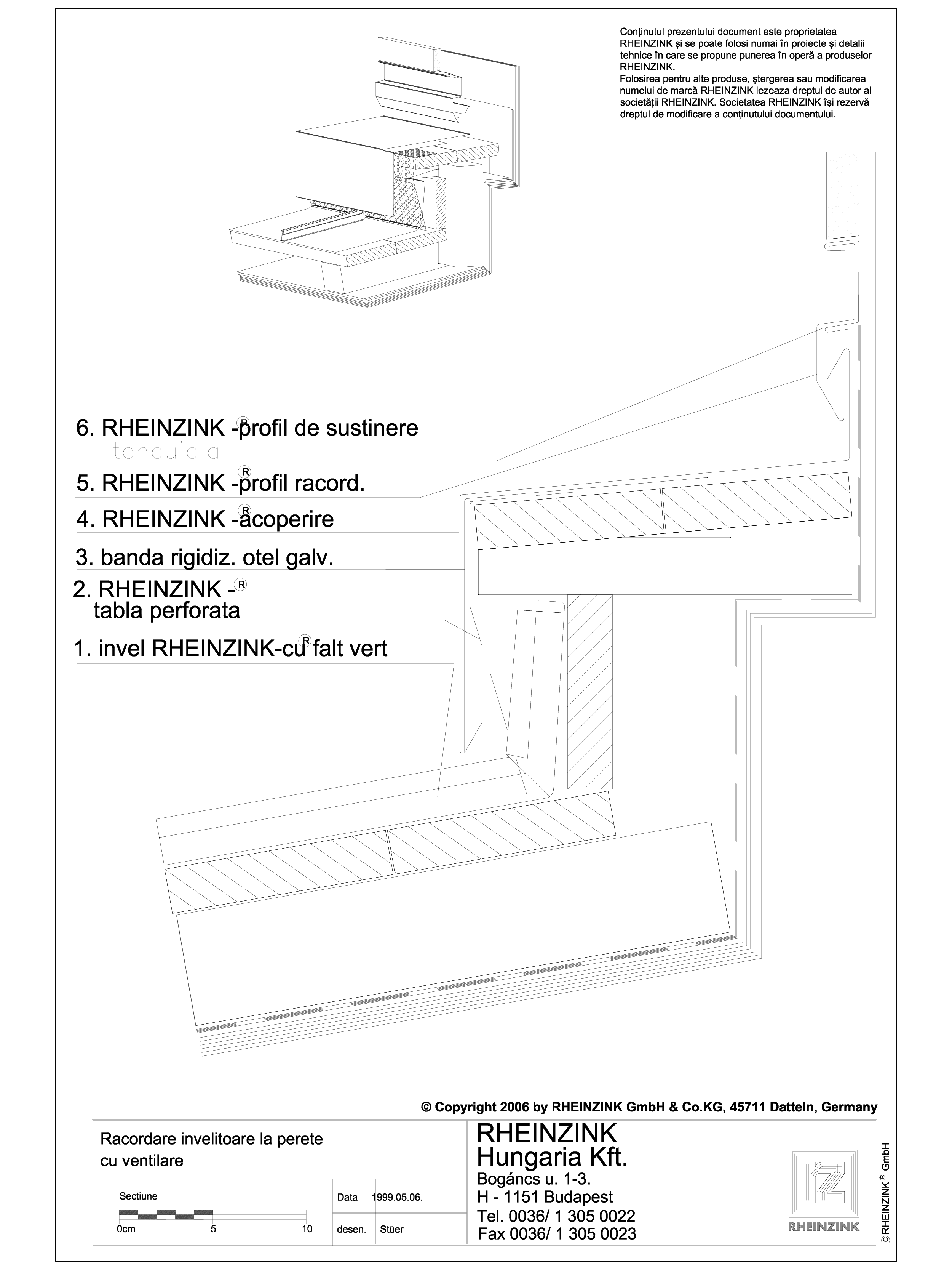 Pagina 1 - CAD-DWG Tabla plana pentru invelitori titan zinc - Racord invelitoare la perete cu...