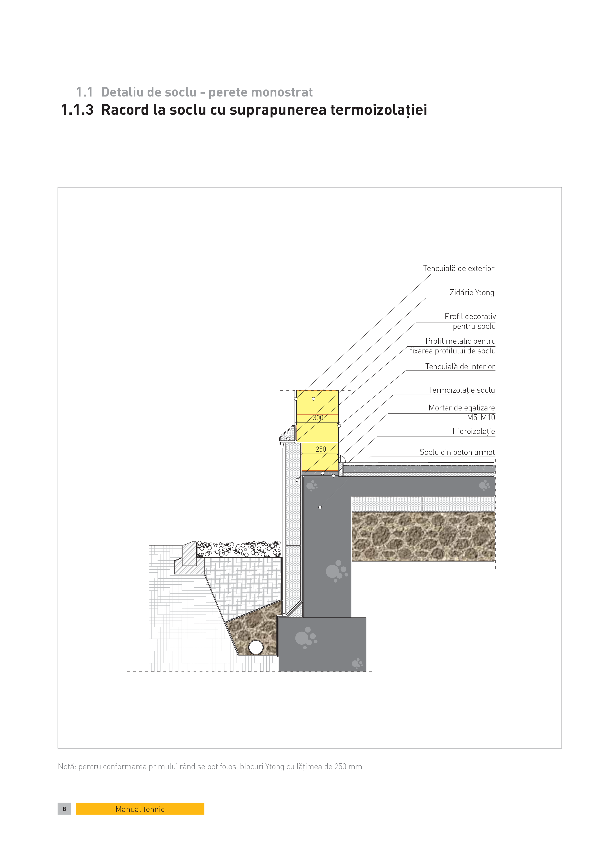 Pagina 1 - CAD-PDF Detaliu de soclu - perete monostrat. Racord la soclu cu suprapunerea...