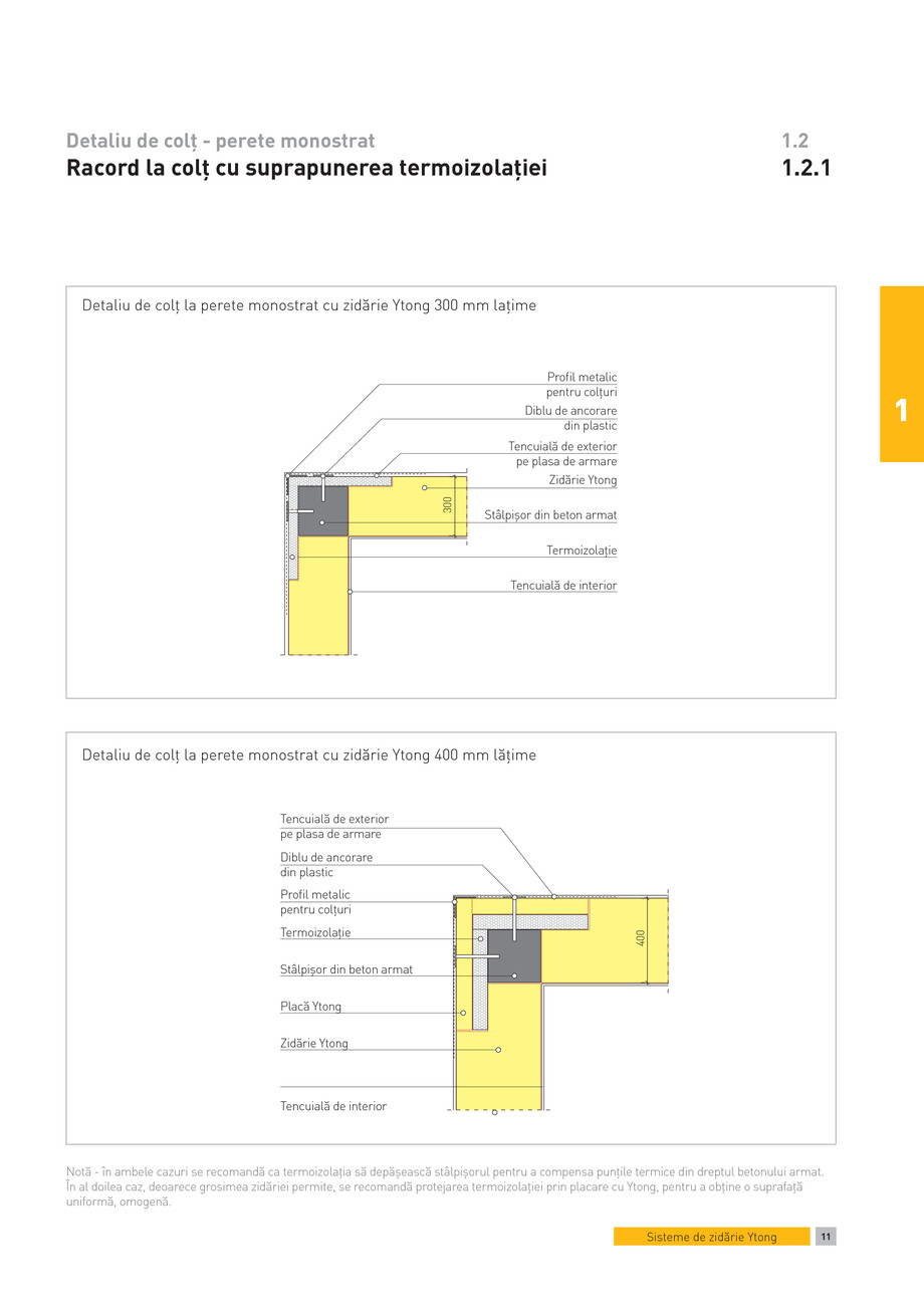 Pagina 1-CAD-PDF Detaliu de colt - perete monostrat. Racord la colt cu suprapunerea termoizolatiei YTONG...