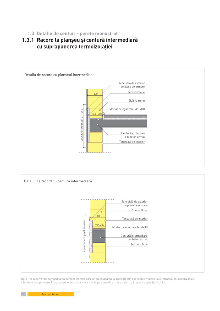 Pagina 1-CAD-PDF Detaliu de centuri - perete monostrat. Racord la planseu si centura intermediara cu...