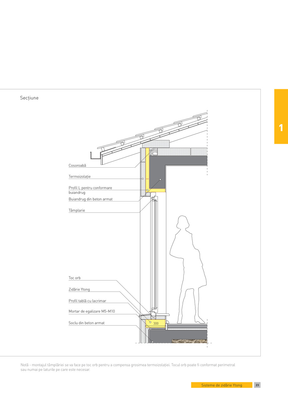 Pagina 1-CAD-PDF Sectiune - perete multistrat. Fereastra fara parapet la camere cu inaltime uzuala YTONG...