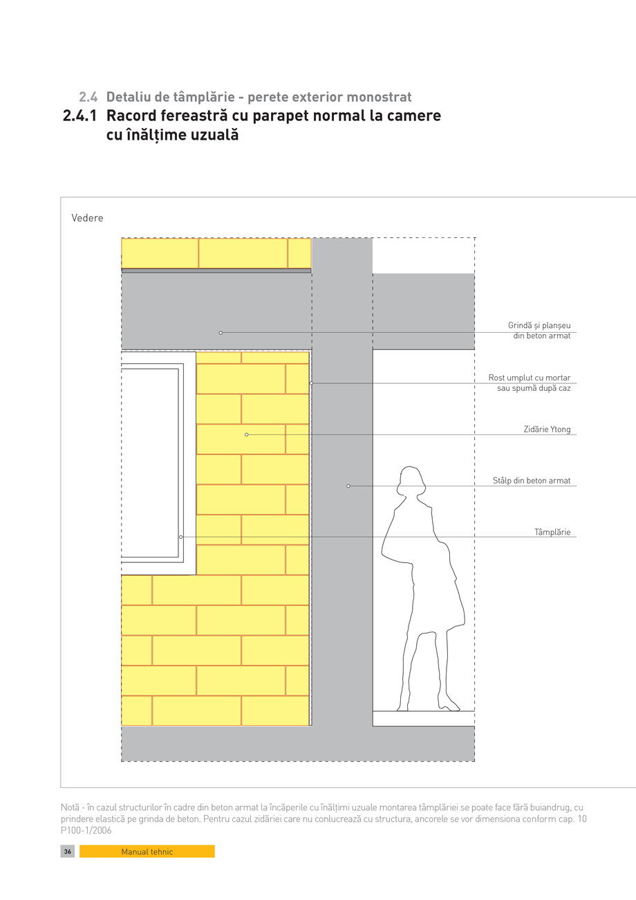 Pagina 1-CAD-PDF Detaliu de tamplarie - perete exterior monostrat. Racord fereastra cu parapet normal la...