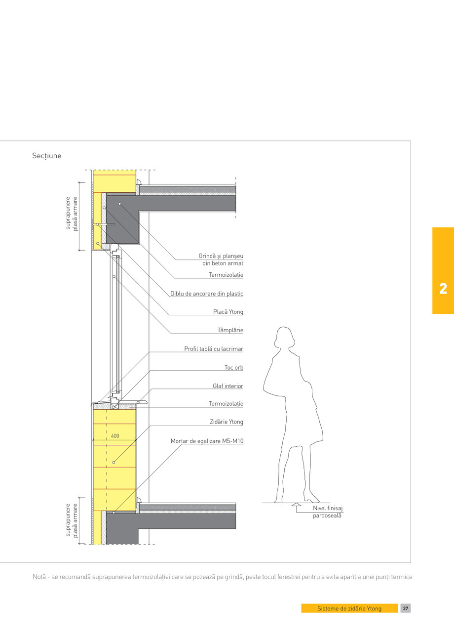 Pagina 1-CAD-PDF Detaliu de tamplarie - perete exterior monostrat. Racord fereastra cu parapet normal la...