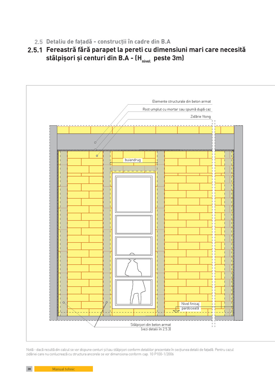 Pagina 1-CAD-PDF Detaliu de fatada - constructii in cadre din B.A. Fereastra fara parapet la pereti cu...