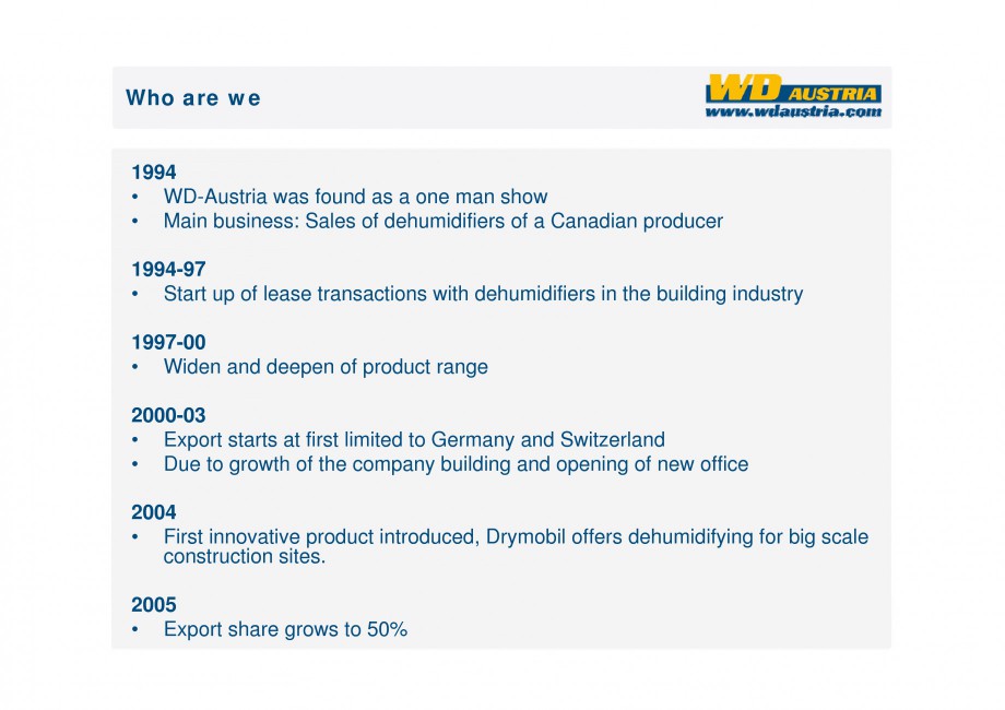 Pagina 3-Prezentare - WD Austria WOODS AUSTRIA Catalog, brosura Engleza  their input, how our products...
