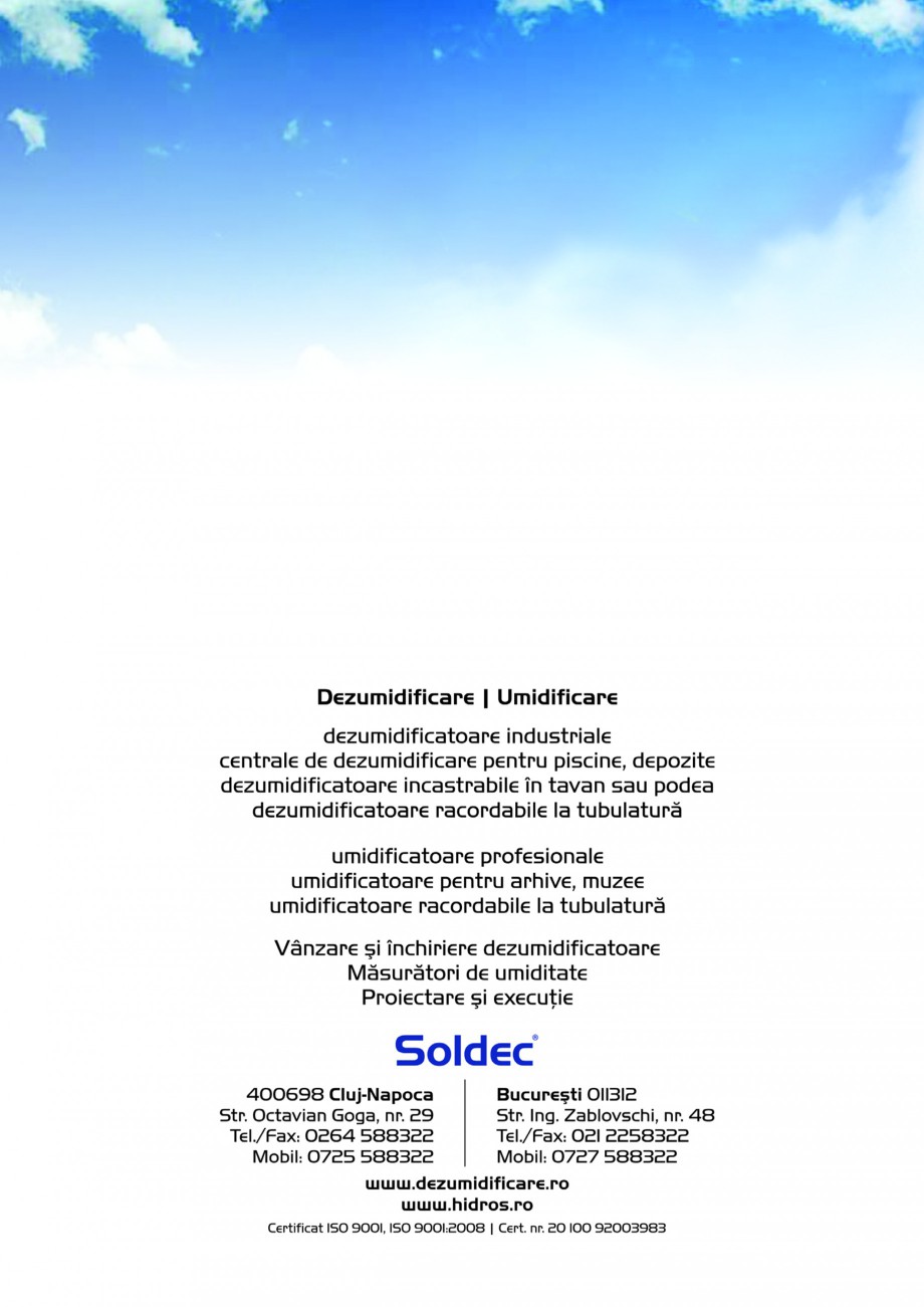 Pagina 14-Dezumidificatoare pentru piscine Soldec FH GH, SBA, SHH, SRH Catalog, brosura Romana 9,3 17,4 20,3...
