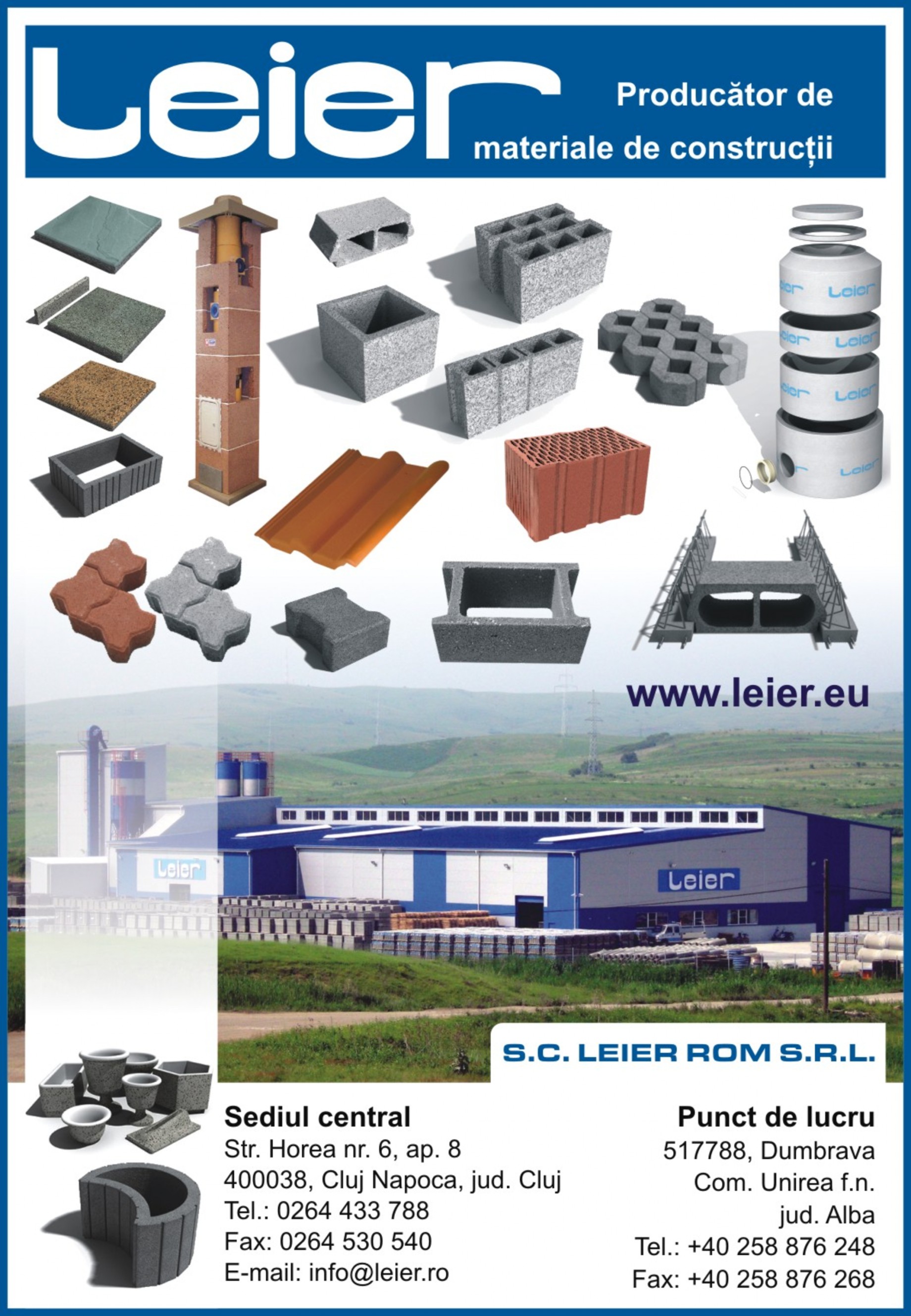 Pliant LEIER ROM Catalog, brosura Romana