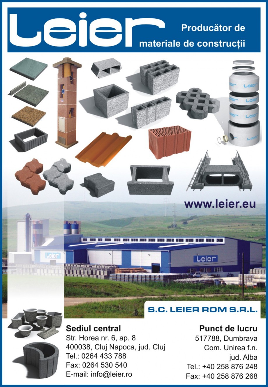 Pagina 1-Pliant LEIER ROM  Catalog, brosura Romana 