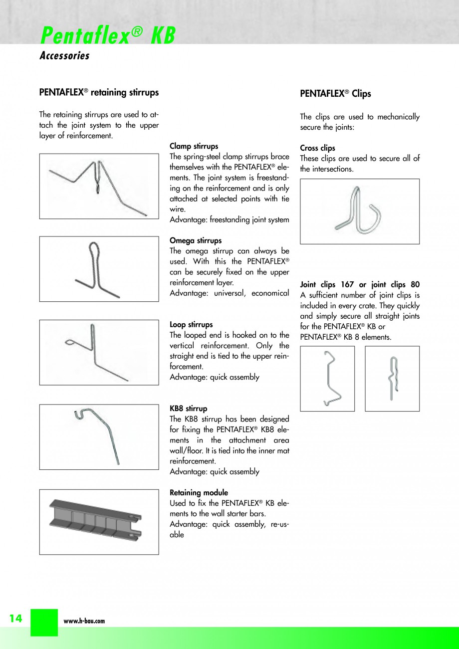 Pagina 16 - Hidroizolatie pentru rosturi de turnare H-BAU Technik PENTAFLEX Catalog, brosura Engleza...