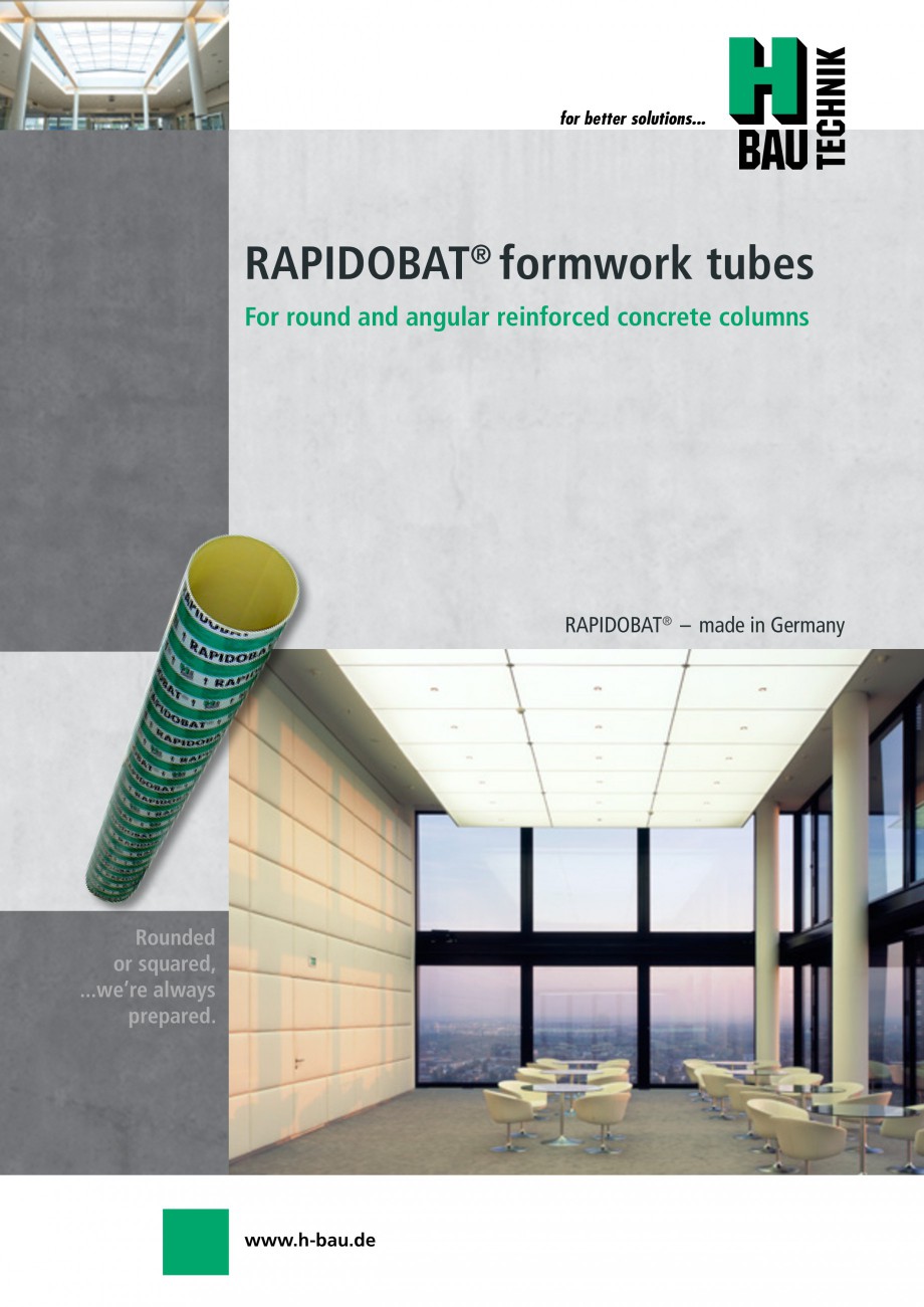 Pagina 1-Cofraje circulare - RAPIDOBAT H-BAU Technik Fisa tehnica Engleza for better solutions...
...