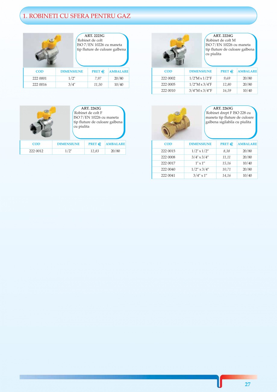 Pagina 5-Robineti pentru instalatii de gaz TIEMME TORNADO, URAGANO Catalog, brosura Romana 15,16 10,71 14,16
...