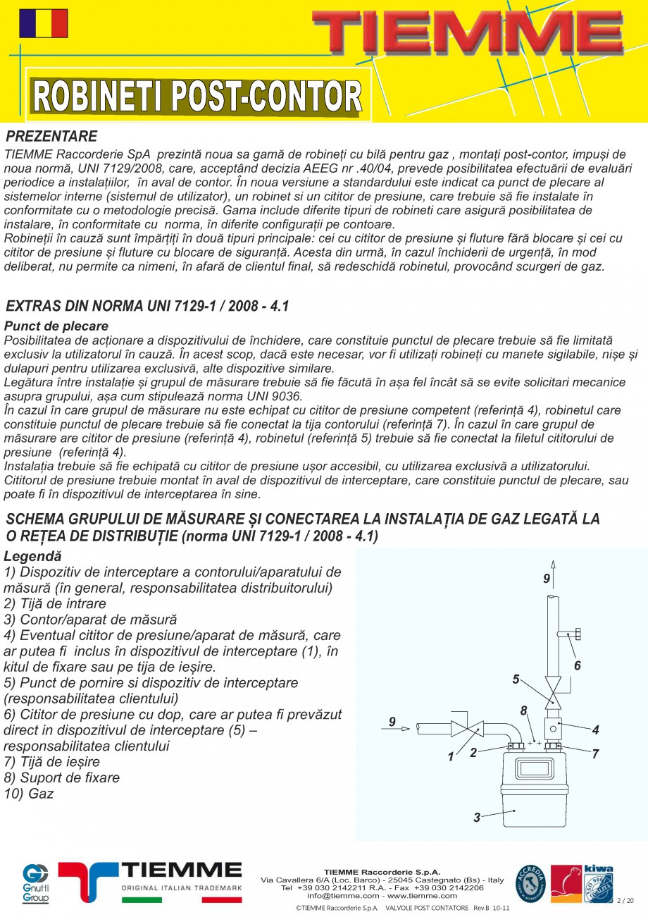 Pagina 2-Robineti de gaz pentru instalare post-control TIEMME PCONT01, PCONT01SER, PCONT02,  PCONT02SER,...