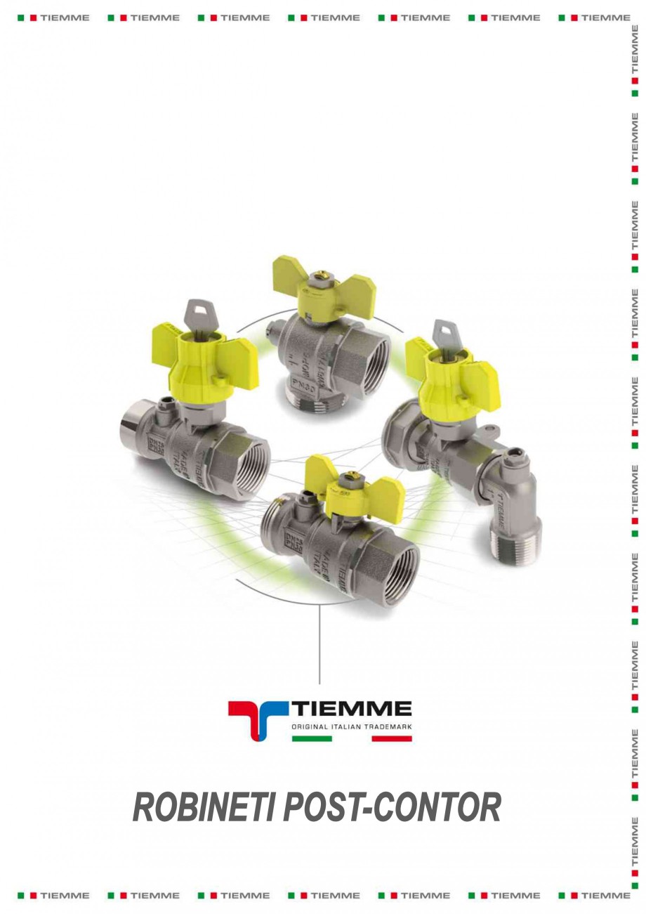 Pagina 1-Robineti de gaz pentru instalare post-control TIEMME PCONT01, PCONT01SER, PCONT02,  PCONT02SER,...