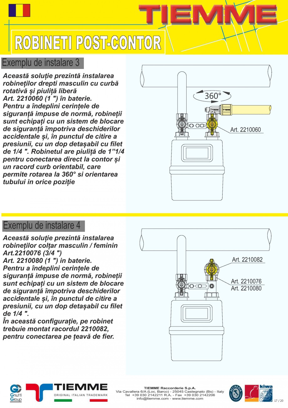 Pagina 17-Robineti de gaz pentru instalare post-control TIEMME PCONT01, PCONT01SER, PCONT02,  PCONT02SER,...