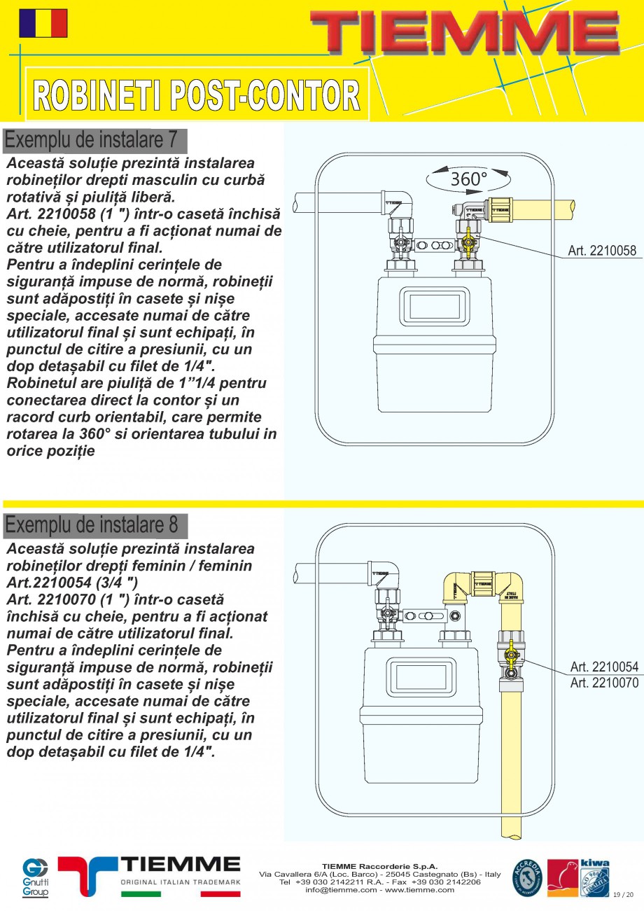 Pagina 19-Robineti de gaz pentru instalare post-control TIEMME PCONT01, PCONT01SER, PCONT02,  PCONT02SER,...