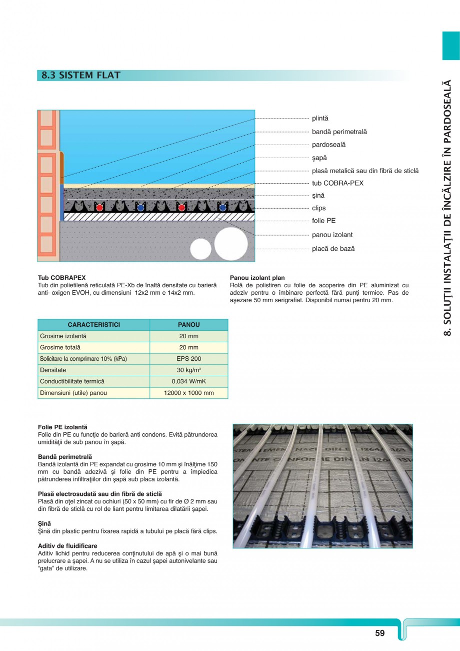Pagina 1-Sistem de incalzire in pardoseala TIEMME FLAT Fisa tehnica Romana plintă bandă perimetrală...