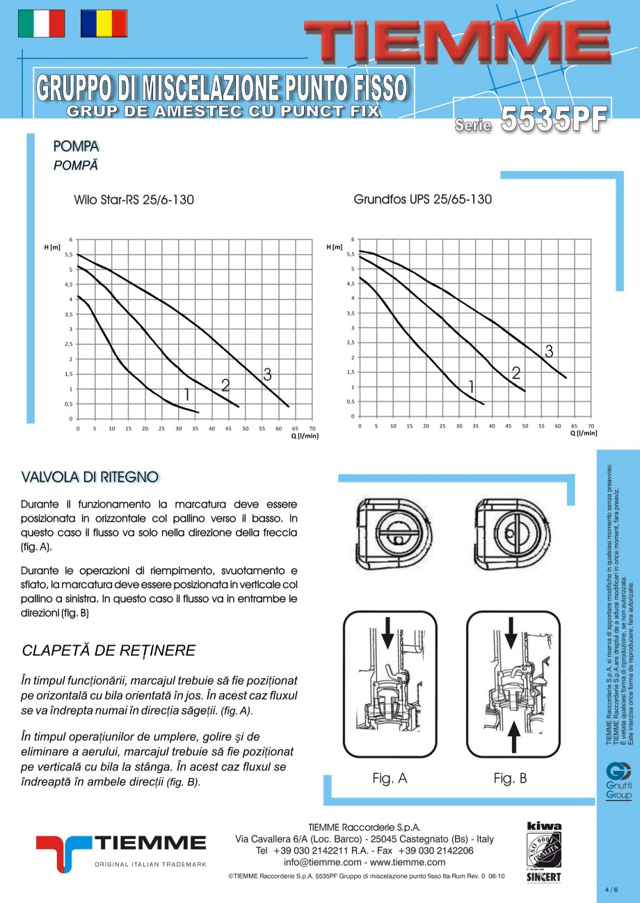 Pagina 4-Grup de amestec pentru sisteme de incalzire in pardoseala
 TIEMME Fisa tehnica Romana, Italiana...