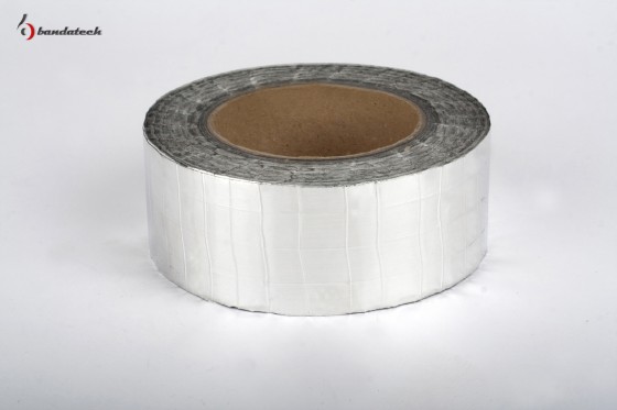 BANDATECH Rola banda adeziva din aluminiu ranforsat - orizontal - Benzi adezive pentru instalatii de climatizare