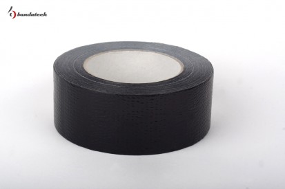 Rola banda adeziva PVC cu insertie textila AMERICAN TAPE - neagru orizontal Banda adeziva din PVC