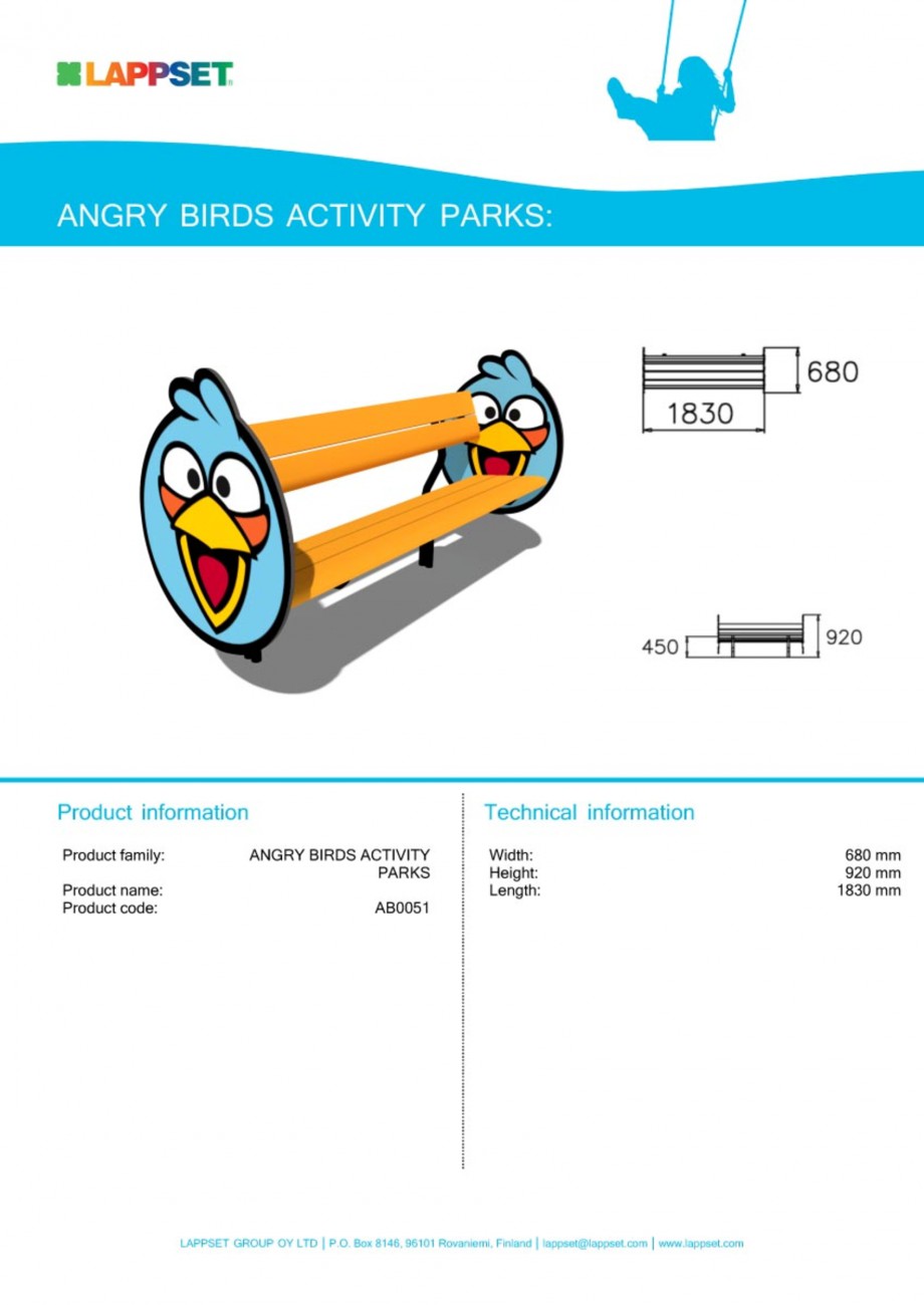 Pagina 1-Echipament de joaca pentru copii - AB0051 LAPPSET ANGRY BIRDS Fisa tehnica Engleza 
