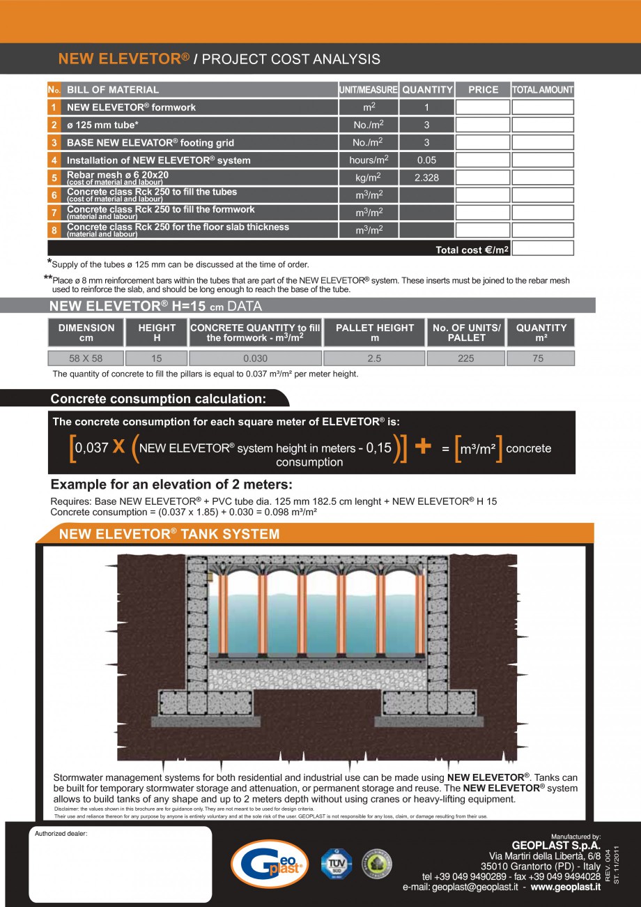 Pagina 6 - Sistem de cofraje pierdute pentru pardoseli ventilate GEOPLAST NEW ELEVETOR ® Catalog...