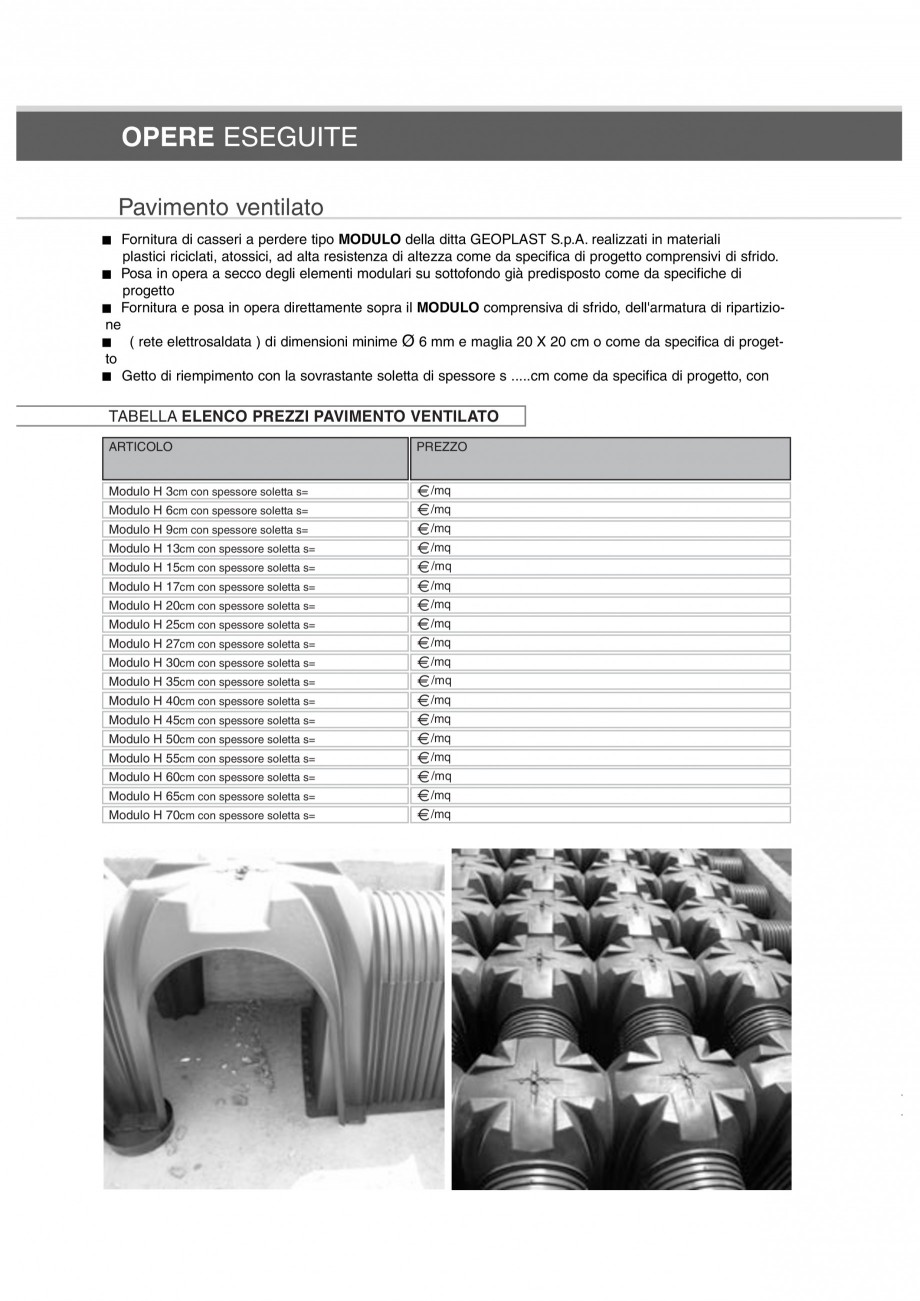 Pagina 9 - Cofraje pierdute pentru realizarea pardoselilor ventilate monolit GEOPLAST MODULO ®...
