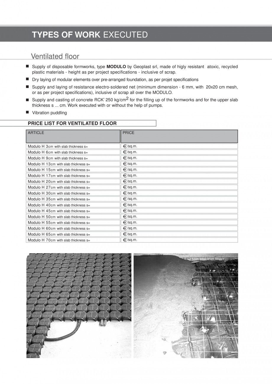 Pagina 11 - Cofraje pierdute pentru realizarea pardoselilor ventilate monolit GEOPLAST MODULO ® ...