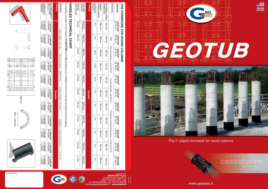 Pagina 1 - Cofraj refolosibil pentru coloane cilindrice GEOPLAST GEOTUB® Catalog, brosura...