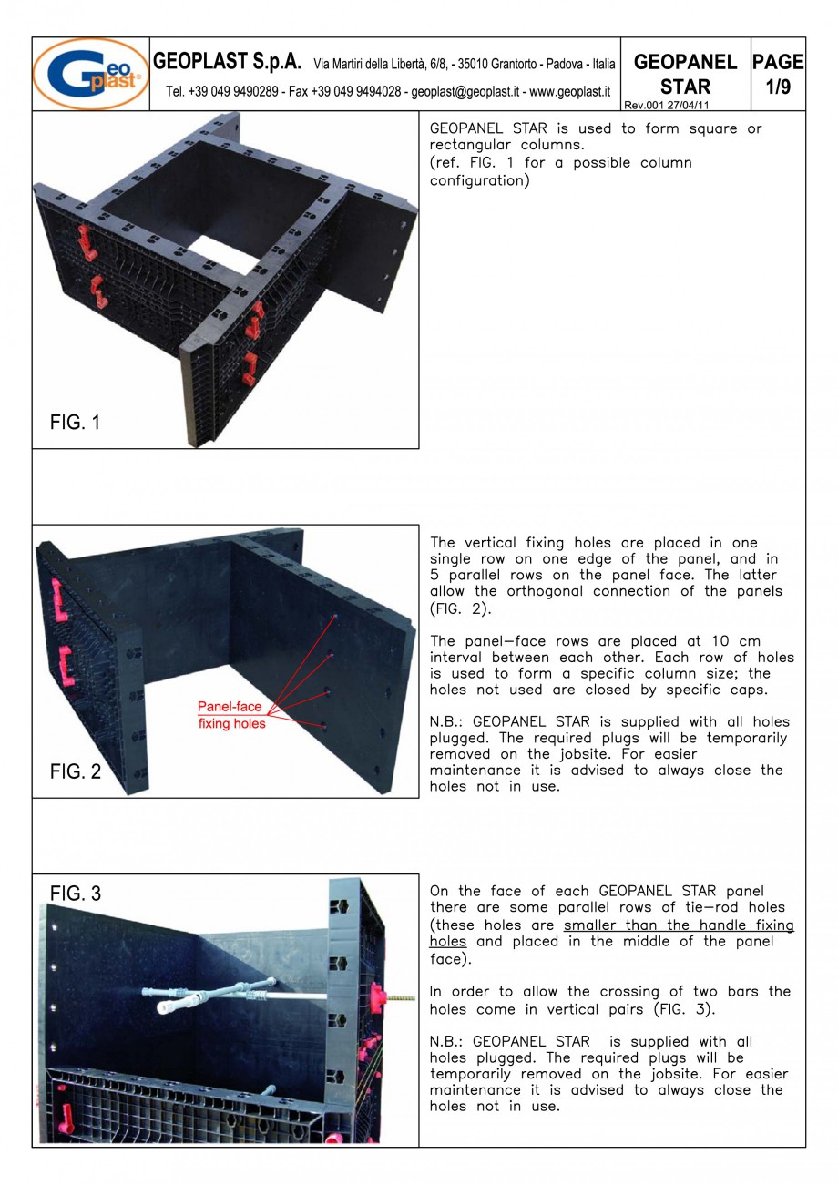 Pagina 2 - Panou refolosibil de cofraj modular GEOPLAST GEOPANEL® STAR Instructiuni montaj,...