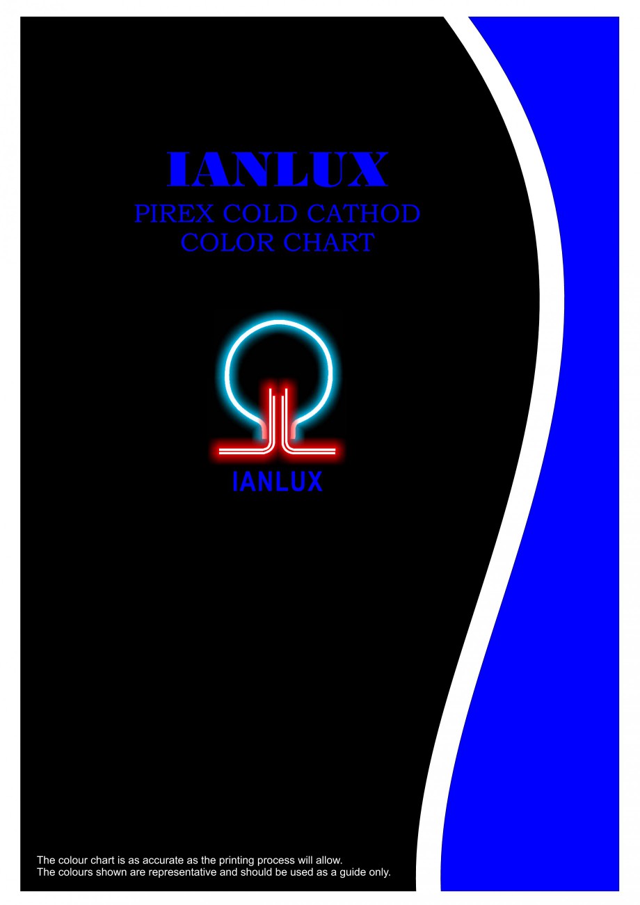 Pagina 1-Color chart for I-LITE system CARALUX Paletare si texturi Engleza IANLUX
PIREX COLD CATHOD COLOR...
