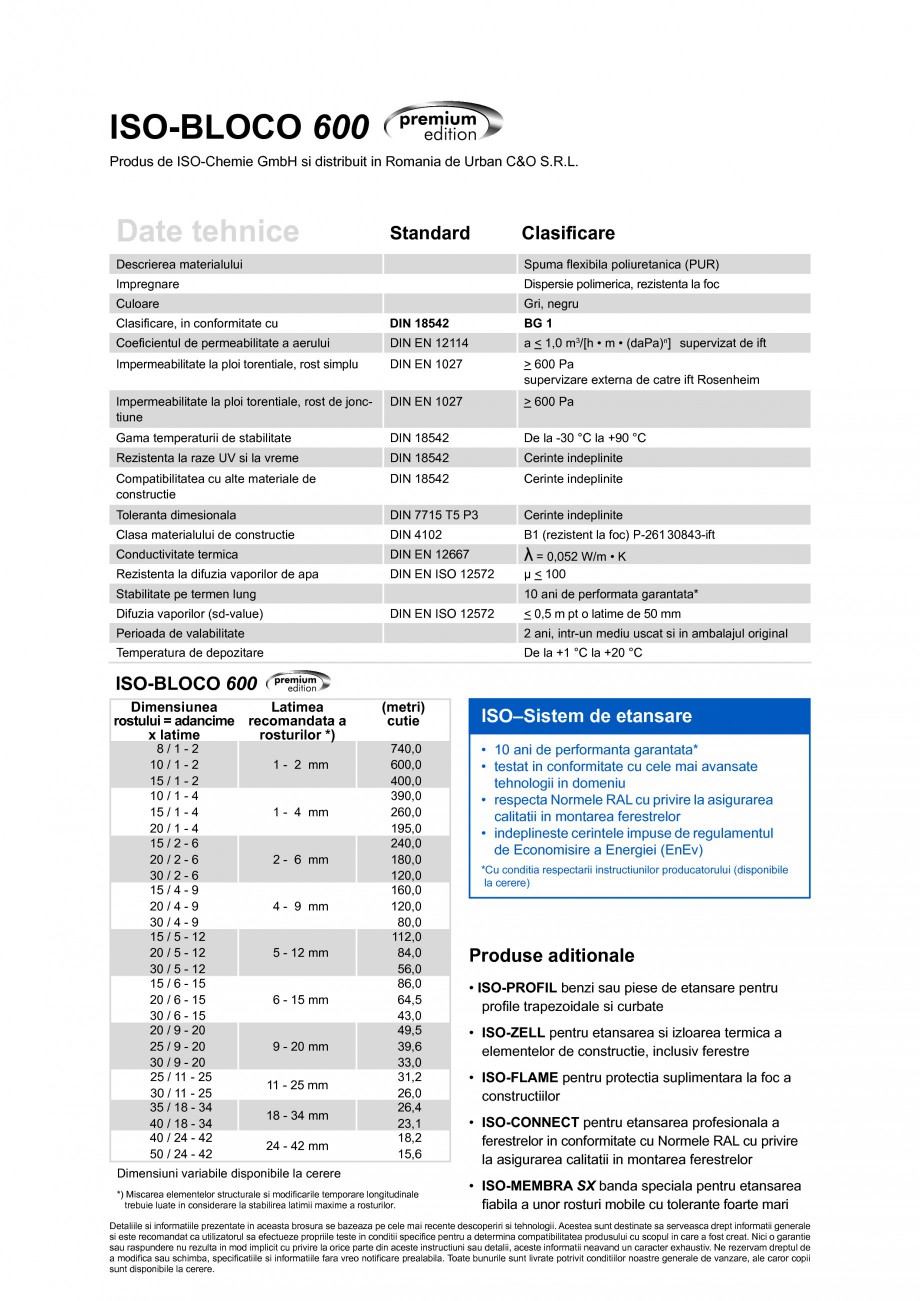 Pagina 2-Banda de etansare impregnata cu spuma flexibila poliuretanica (PUR) cu dispersie polimerica...