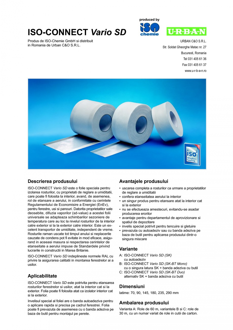 Pagina 1-Folie speciala pentru izolarea rosturilor, cu proprietati de reglare a umiditatii ISO Chemie...