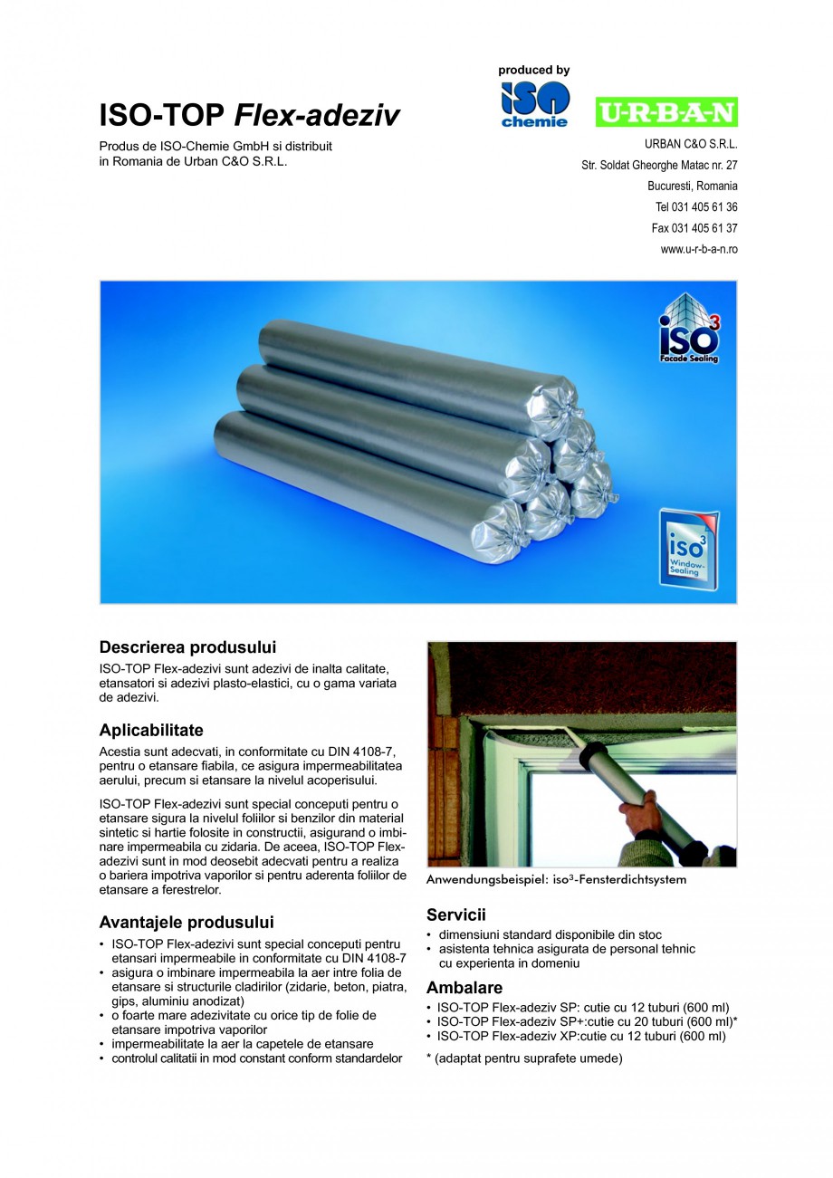 Pagina 1-Adezivi de inalta calitate, etansatori si adezivi plasto-elastici ISO Chemie ISO-TOP Flex-adeziv...