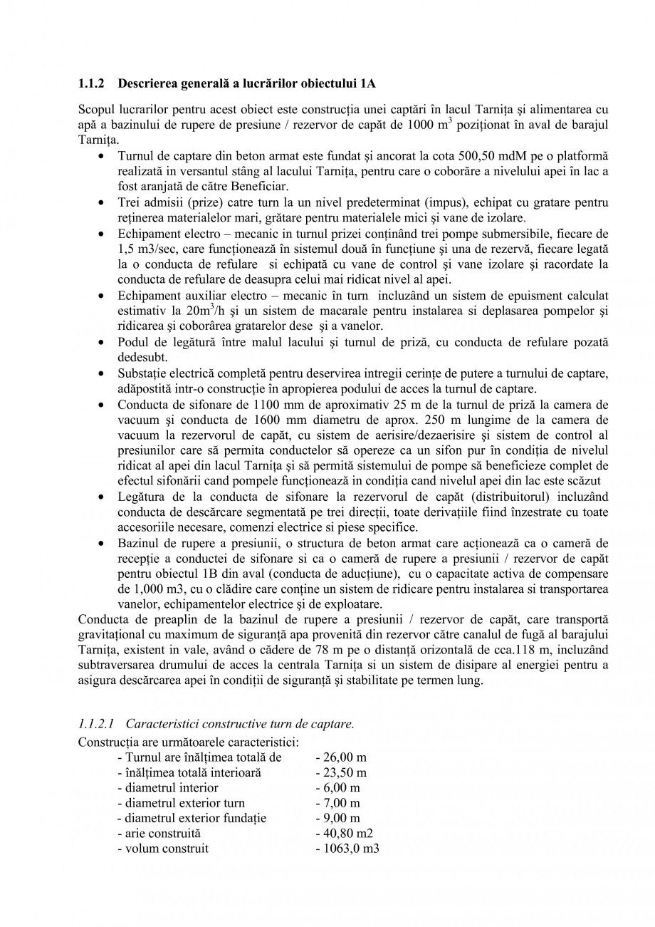 Pagina 3-Proiect Hidrotehnic Complex - Prezentare ISPA Tarnita PIF 2009  Lucrari, proiecte Romana termediul...