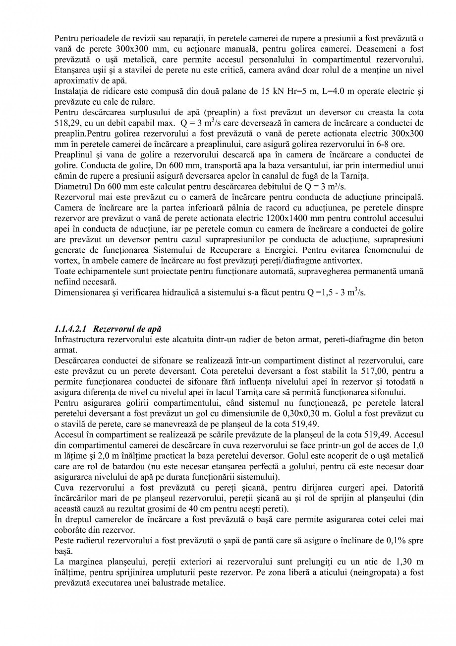 Pagina 7-Proiect Hidrotehnic Complex - Prezentare ISPA Tarnita PIF 2009  Lucrari, proiecte Romana o coborăre...