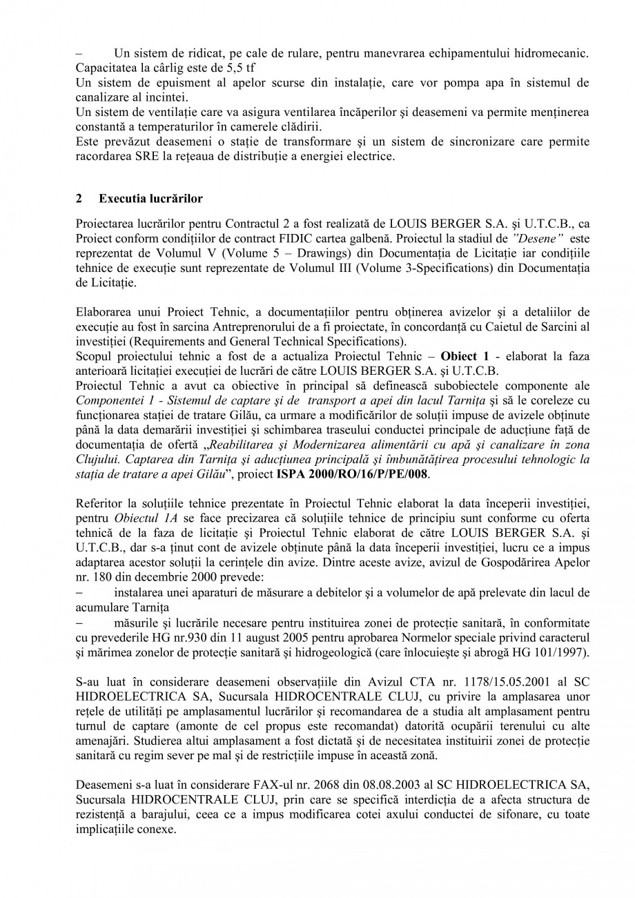 Pagina 24-Proiect Hidrotehnic Complex - Prezentare ISPA Tarnita PIF 2009  Lucrari, proiecte Romana a cotei...