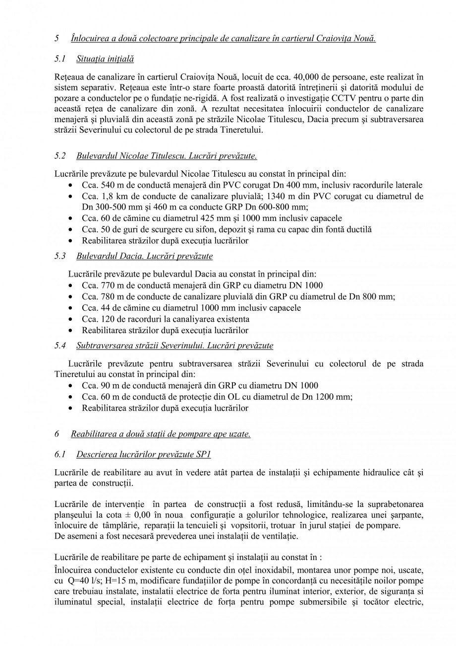 Pagina 6-Alimentare cu apa si canalizare - Prezentare ISPA Craiova PIF 2009  Lucrari, proiecte Romana are ape...