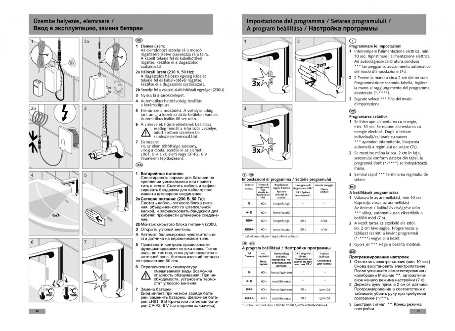 Pagina 16-Baterie cu senzor electronic pentru lavoar SCHELL CELIS E Tip HD-K, CELIS E Tip HD-M  Instructiuni...