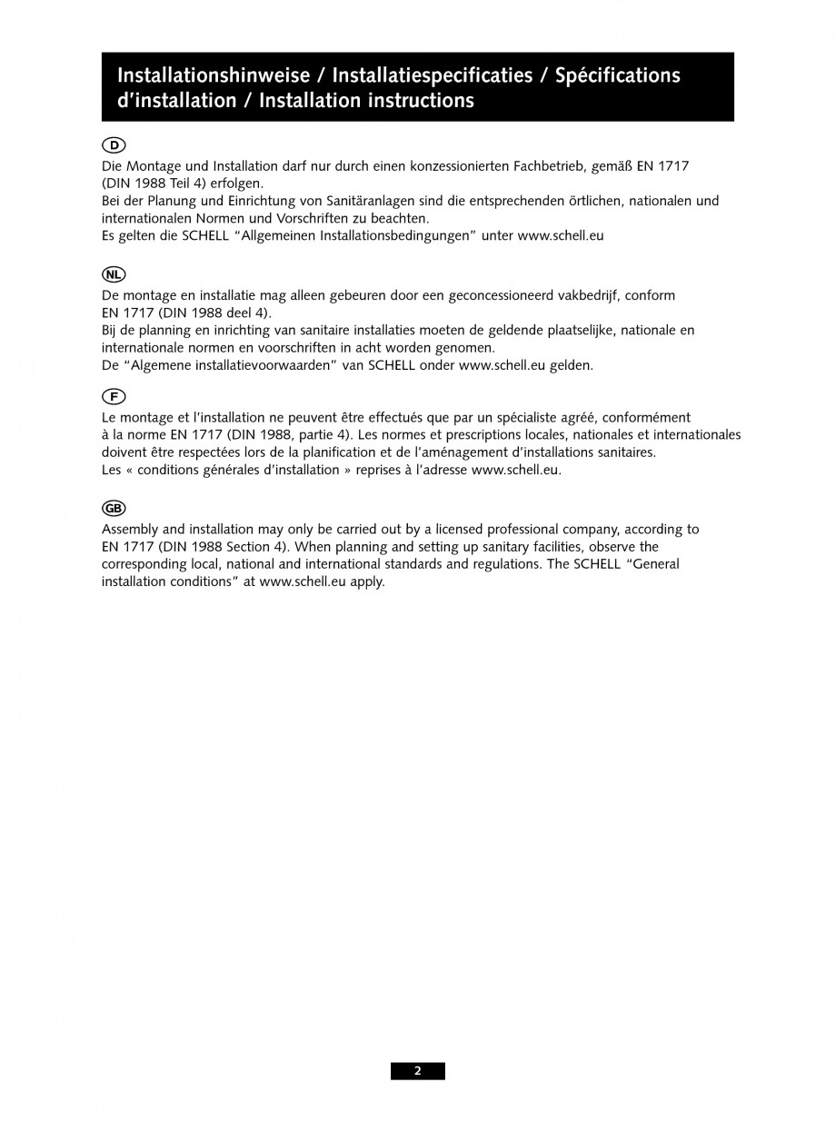 Pagina 2-Baterie cu senzor electronic pentru lavoar SCHELL PURIS E Tip HD-K, PURIS E Tip HD-M, PURIS E Tip...