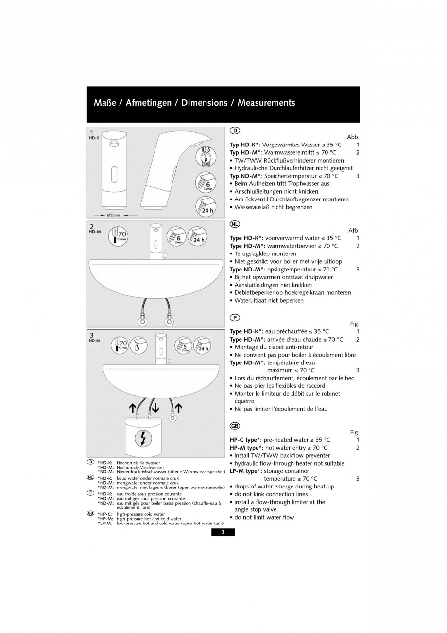 Pagina 3-Baterie cu senzor electronic pentru lavoar SCHELL VENUS E Tip HD-K, VENUS E Tip HD-M, VENUS E Tip...