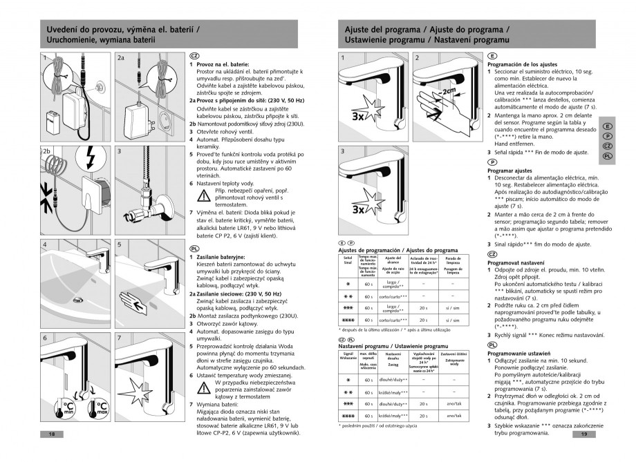 Pagina 10-Baterii cu senzor electronic pentru lavoare - alimentate de la retea SCHELL CELIS E Tip HD-K, CELIS ...