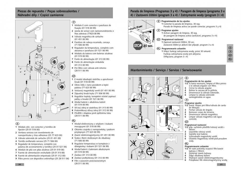 Pagina 11-Baterii cu senzor electronic pentru lavoare - alimentate de la retea SCHELL CELIS E Tip HD-K, CELIS ...