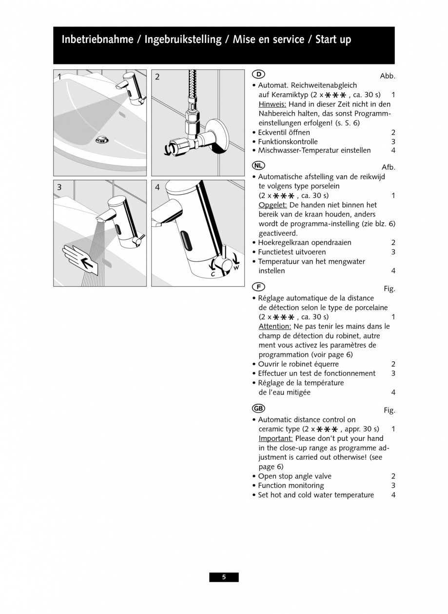 Pagina 5-Baterii cu senzor electronic pentru lavoare - alimentate de la retea SCHELL PURIS E Tip HD-K, PURIS ...