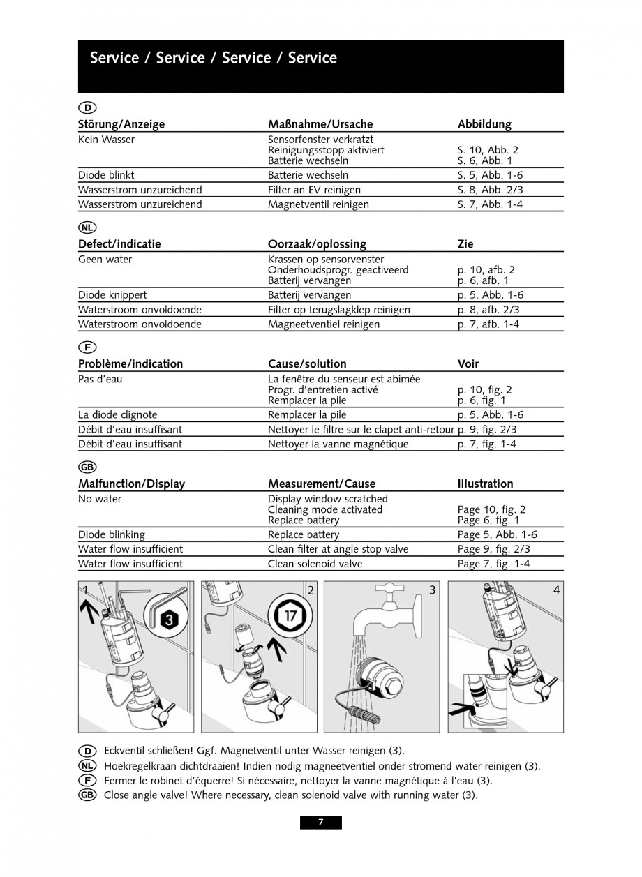 Pagina 7-Baterii cu senzor electronic pentru lavoare - cu teava de scurgere lunga SCHELL PURIS E Tip HD-K,...