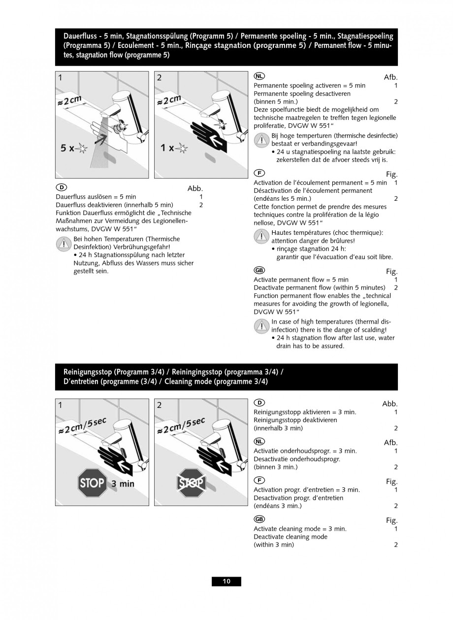 Pagina 10-Baterii cu senzor electronic pentru lavoare - cu teava de scurgere lunga SCHELL PURIS E Tip HD-K,...