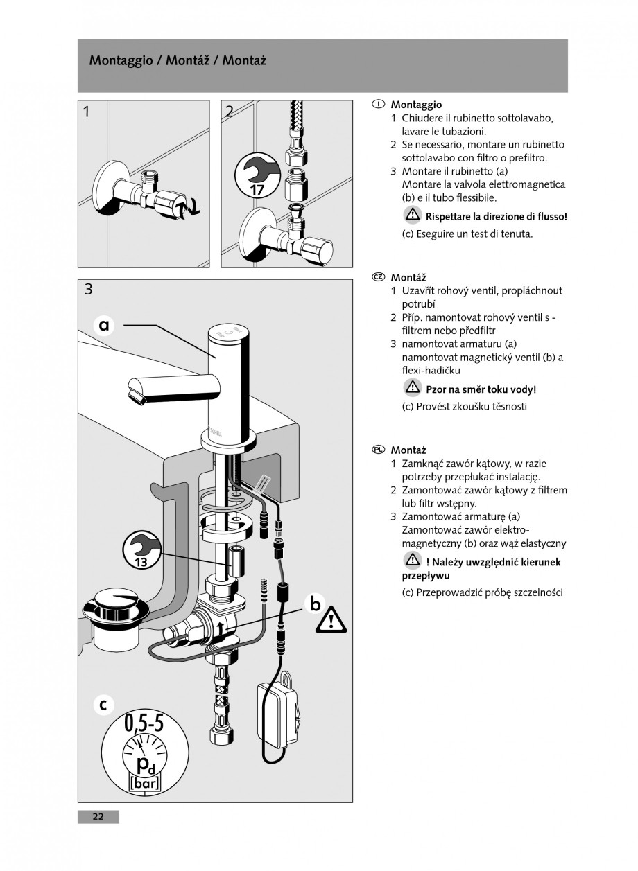 Pagina 22-Baterie cu temporizare pentru lavoar SCHELL Instructiuni montaj, utilizare Engleza, Germana,...
